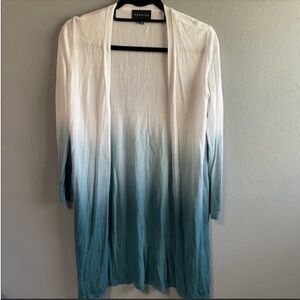 Premise ombre blue and white rayon open long cardigan. Size XS.